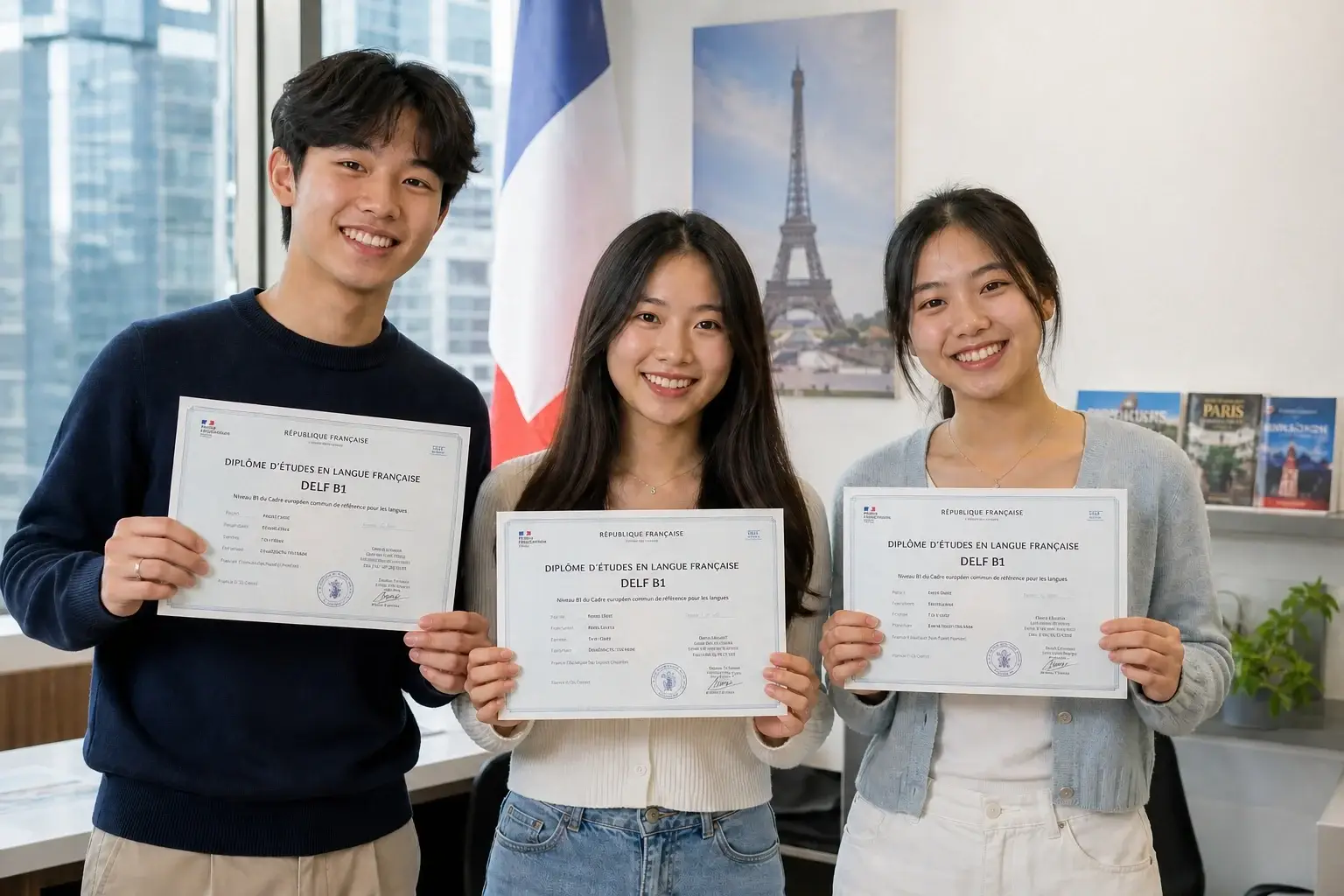 Prepare for the DELF Exam with Confidence at Interactive French. A focused student preparing for the DELF exam at Interactive French in Hong Kong.