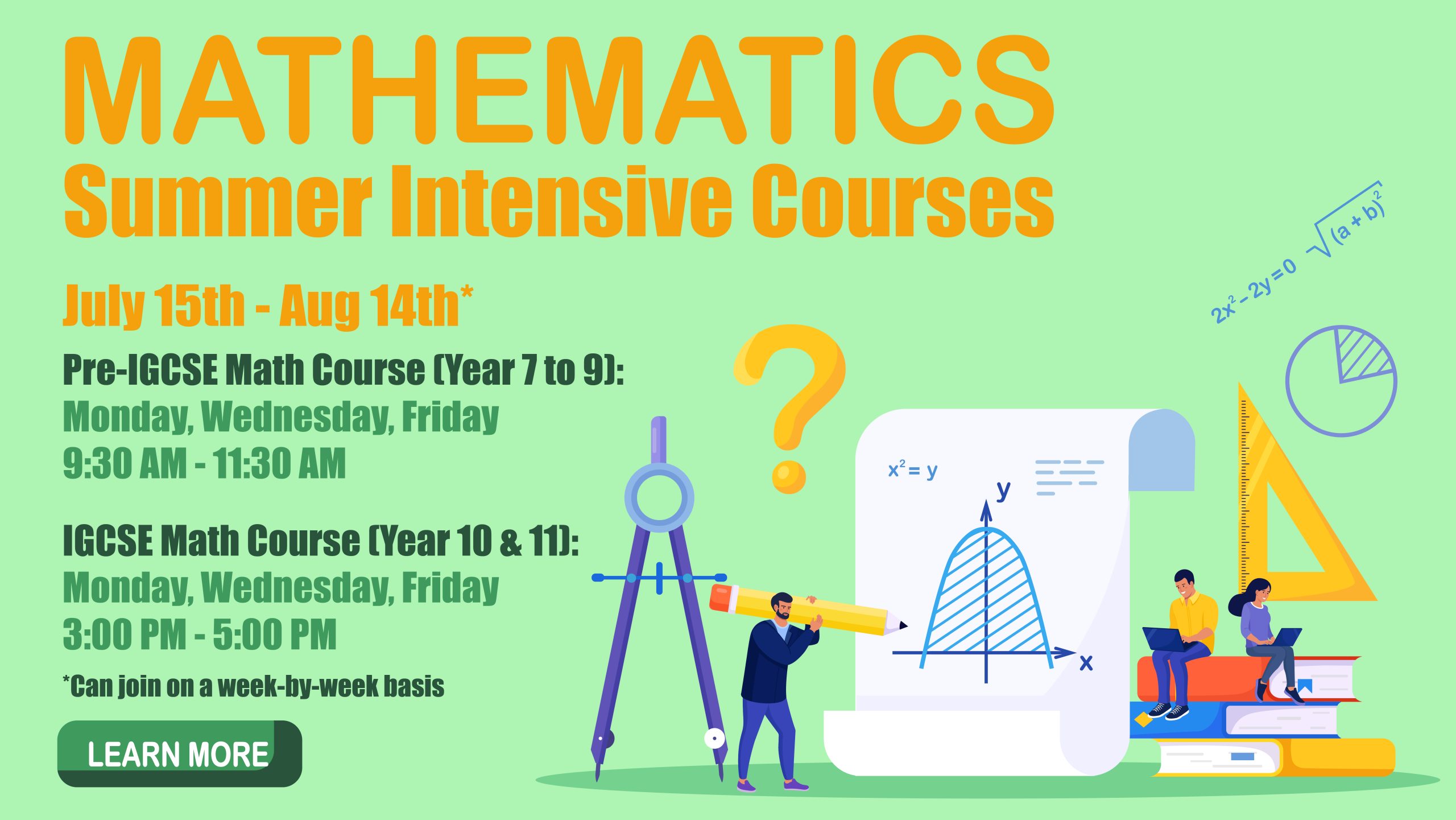 Poster Summer Intensive Math