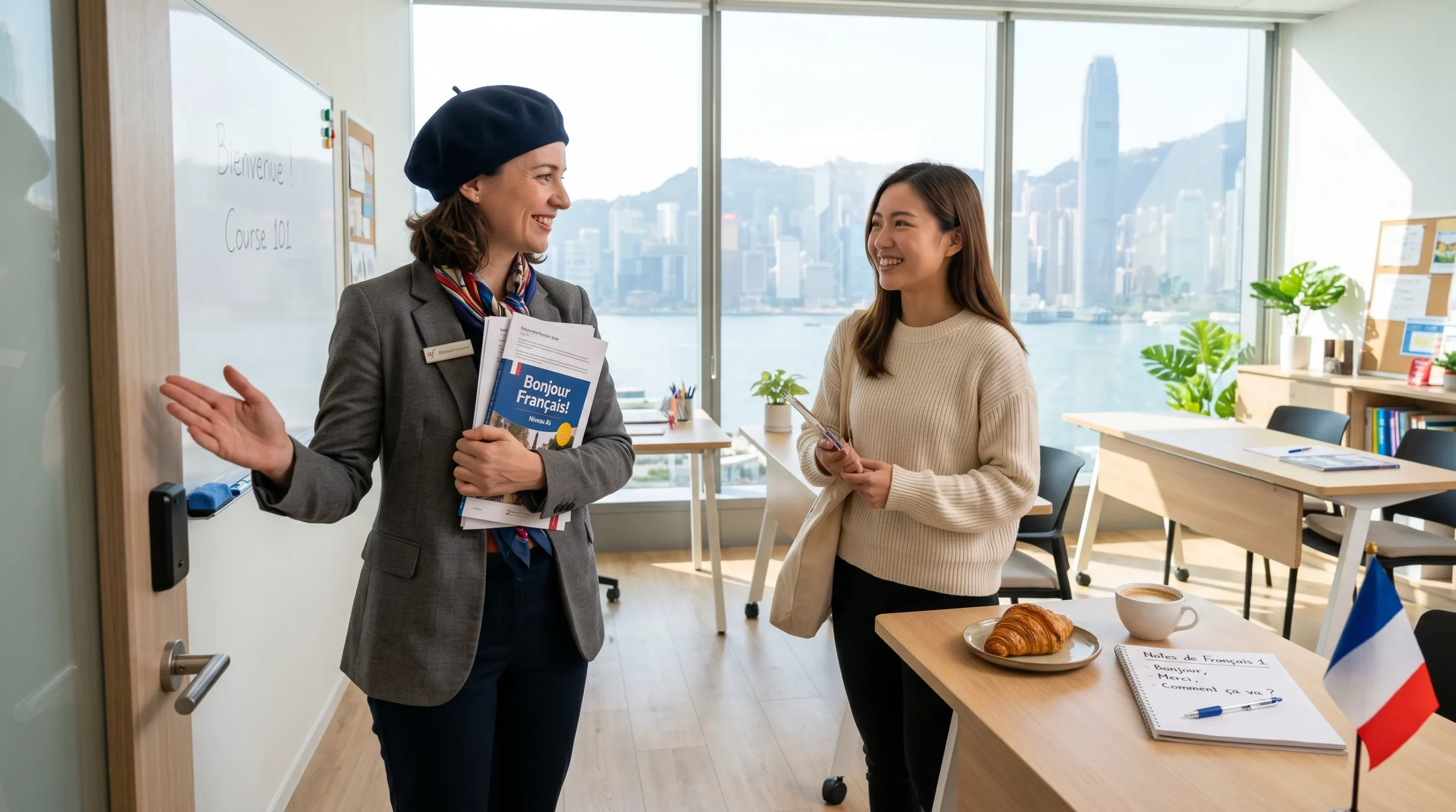 French tutor and student conversation lesson in Hong Kong