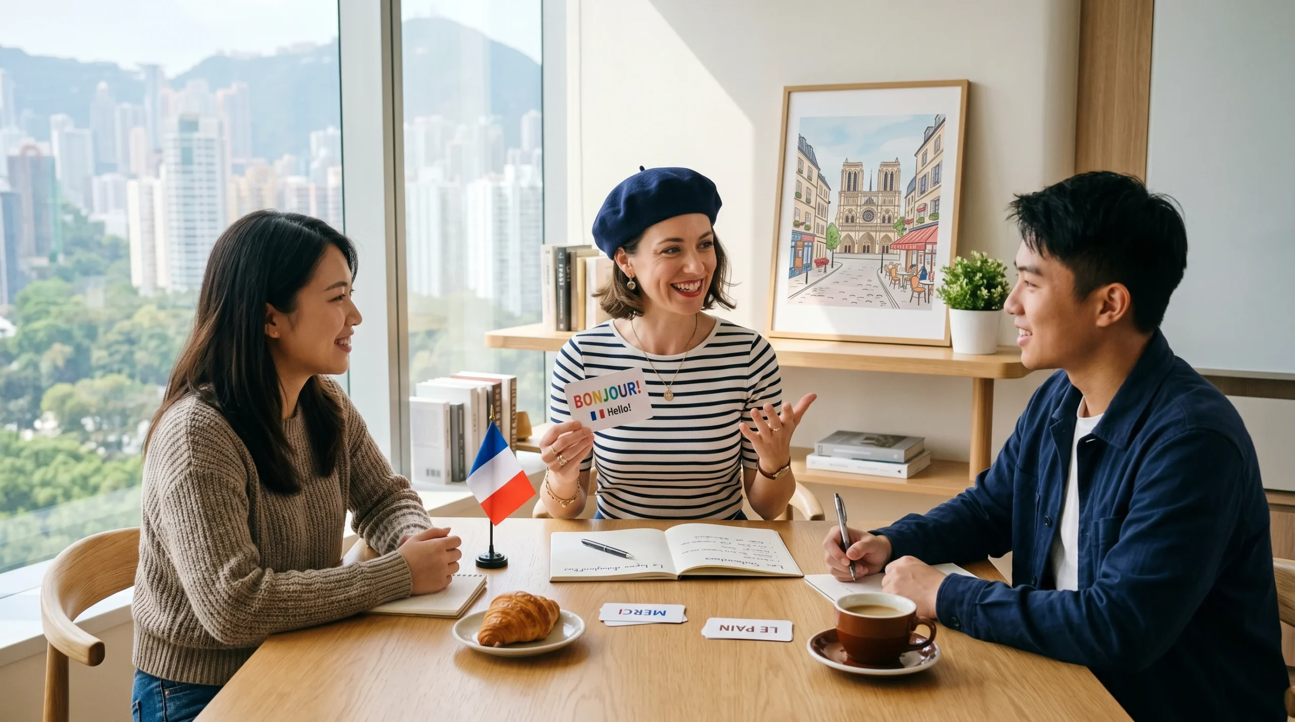 Small adult French group class in Hong Kong