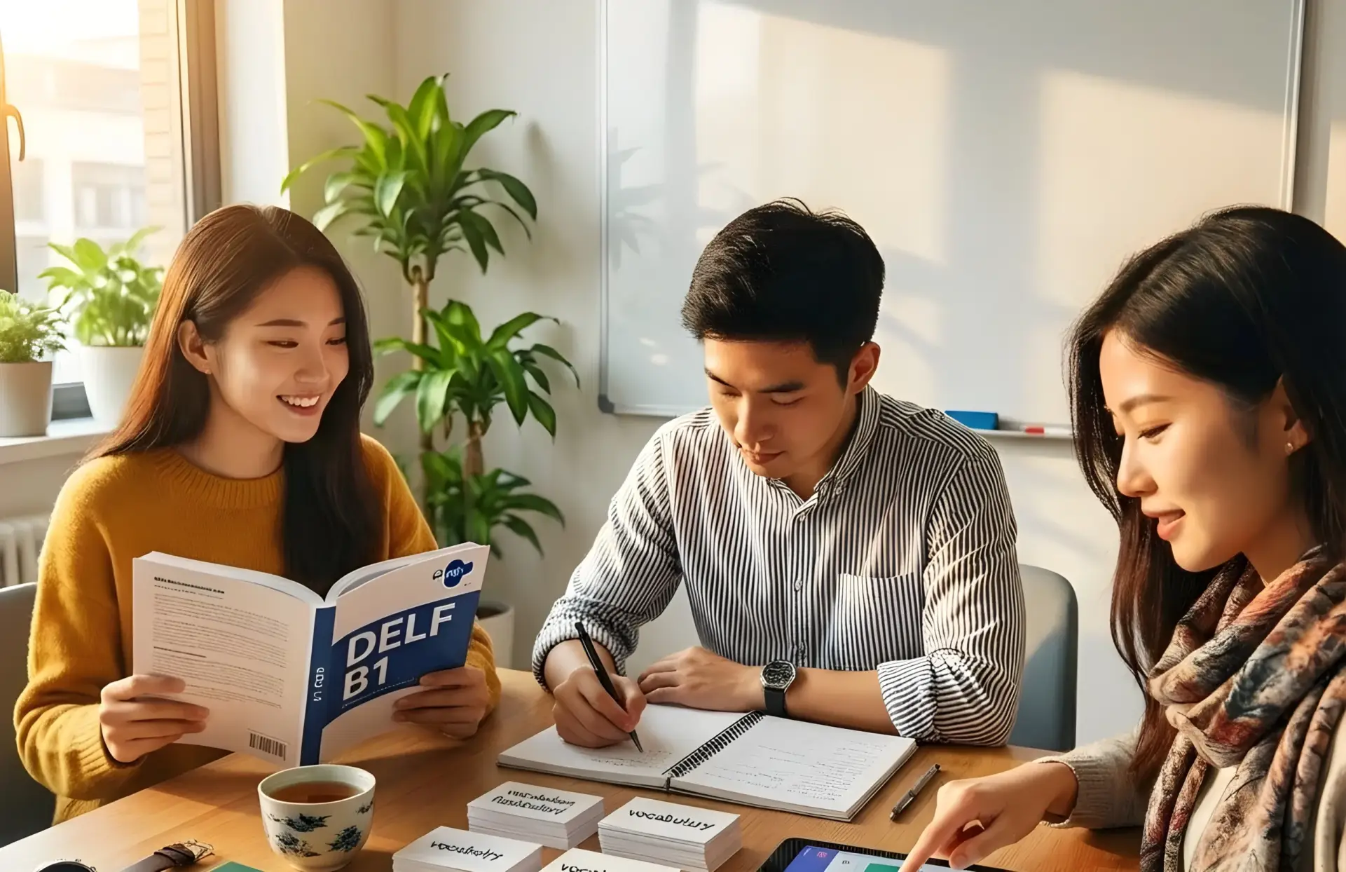 A group of children engaged in a fun and interactive French storytime session with a teacher at Interactive French in Hong Kong.